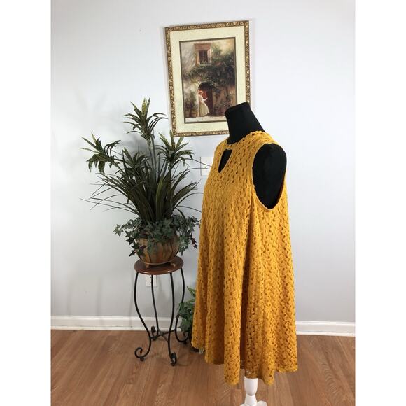 G Collection Eyelet Dress 1X Sleeveless Boho Vacation Clueless Preppy Pullover - Picture 4 of 8